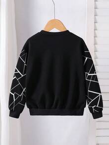 SHEIN 秋冬少女针织休闲宽松拉链长袖外套 - 黑色 - 查看 6