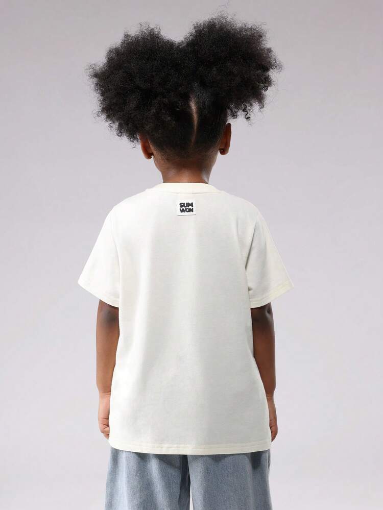 Classic Crewneck Short Sleeve Cotton Tee With Brand Badge