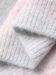 DAZY Damski luźny, swobodny, elegancki sweter w paski z nadrukiem tie-dye, kolorowy, dojazdowy, stylowy, z kryształkami i cekinami, jesień/zima - Miętowy niebieski - Zobacz 17