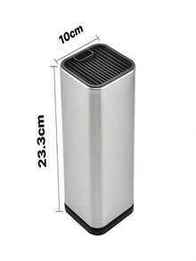 SHEIN Stainless Steel Square Knife Storage Block, Kitchen Utensil Holder, Knife Rack Caddy