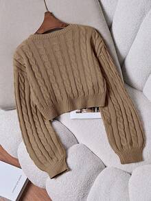 Franclia 女士纯色圆领蝙蝠袖休闲针织毛衣，秋冬，长袖上衣