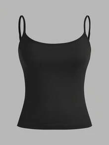 SHEIN EZwear 3 件套女士休闲吊带背心套装，带贴纸图案，夏季百搭修身背心 - 彩色 - 查看 4