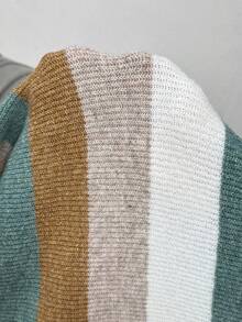 SHEIN 孕妇休闲宽松条纹圆领落肩长袖毛衣，秋季孕妇毛衣女毛衣针织毛衣秋季毛衣女条纹毛衣 - 彩色 - 查看 7