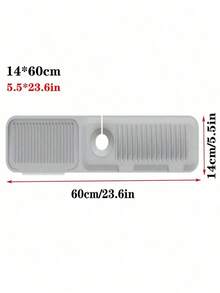 SHEIN 1 件装硅胶排水垫厨房/浴室水槽防溅防滑表面垫/架，装饰性防滑台面保护垫，家居和厨房装饰及实用礼品，舒适的秋冬风格 - 灰色 - 查看 15