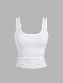 Flirla 3件装加大码女式纯色褶皱吊带背心