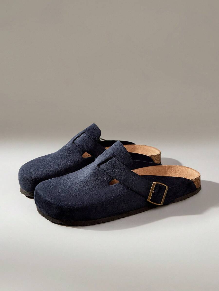 Solecia Men's Casual Versatile Solid Color Sandals - Navy Blue - View 1