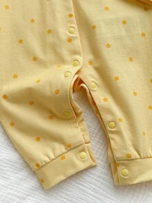 Cozy Pixies 新生儿男女宝宝纯色针织软领长袖连体衣秋冬款 - 黃色 - 查看 3