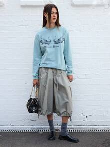 COUREZ 低腰气球降落伞裤/Y2K春装裤 - 綠色 - 查看 1