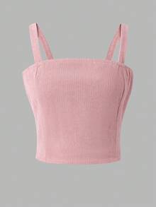 少女字母印花长袖上衣、吊带背心和裤子三件套 - 紅白色 - 查看 4