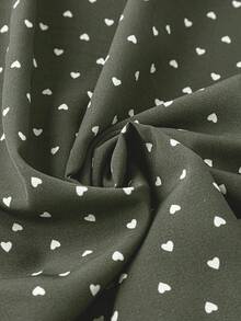 Áo kiểu thời trang tay dài cổ bèo nhún in chấm bi dành cho nữ cỡ lớn - màu xanh lá - Xem 5