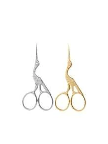 Juego de tijeras con forma de grúa de tamaño grande (12,8 cm) y pequeño (10,3 cm), tijeras vintage para manualidades, tijeras para tela, tijeras para bordado, tijeras para punto de cruz, tijeras de oficina para papel, tijeras para cejas puntiagudas, tijeras pequeñas multiusos - Multicolor - Ver 18