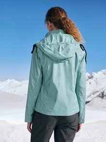 In My Nature Lightweight Slim Fit Stand Collar Crop Top, Suitable For Spring And Autumn - Blue - View 2