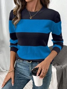 EMERY ROSE Suéter elegante y de alta gama, jersey holgado de punto de manga larga para mujer, otoño/invierno - Multicolor - Ver 3