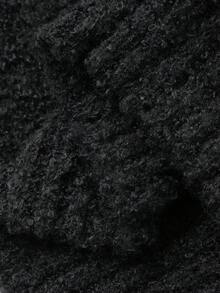 Strévra 女式V领玫瑰图案纽扣开衫，秋季 - 黑色 - 查看 7