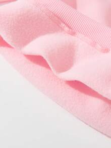 Young Girls' Casual Fashionable Cartoon Flower & Colorful Lettering Graphic Print Sweatshirt - Green - View 5