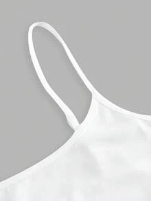 SHEIN EZwear 3 件套女士休闲吊带背心套装，带贴纸图案，夏季百搭修身背心 - 彩色 - 查看 7