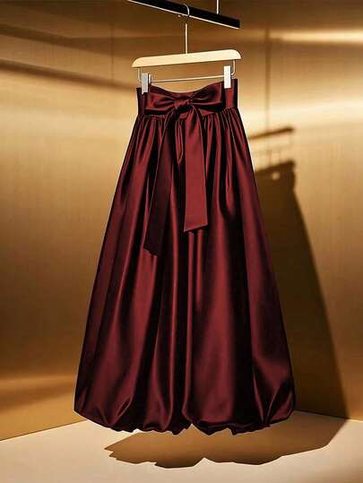 GlowEve CURVE 优雅时尚大码女式蝴蝶结装饰泡泡裙