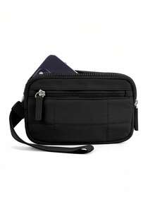 女士腕包钱包 - 绗缝尼龙腕包，带 3 个拉链隔层、旅行卡包和收纳包 - 彩色 - 查看 11