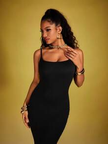 INAWLY Solva 女士纯色简约修身夏季吊带连衣裙 - 彩色 - 查看 5