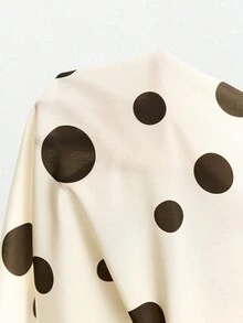 Lumivelle Women's Polka Dot Print Turndown Collar Button-Up Long Sleeve Shirt Fall Cloth For Women