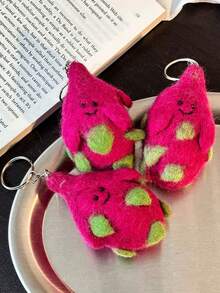 POKOJA LAND 可爱又有趣的胡萝卜手工羊毛毡钥匙扣钥匙圈配件 - 彩色 - 查看 6