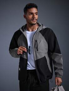 Áo khoác dài tay phối màu DRIFTMERE dành cho nam, thích hợp cho mùa xuân, thu, đông, thể thao ngoài trời từ xuân đến hè. - Xám - Xem 1