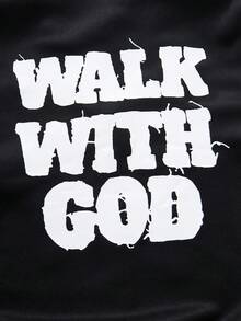 Tween Boys' Casual Everyday Letter & Star Print Baseball Collar Open Front Loose Knit Thick Jacket,In Fall/Winter,Winter Set,Winter Clothing,Fall Outfits,Fall Clothing,All Clothes For Kids,Black Tops ,Fall Tops ,Winter Outwear - Black - View 5