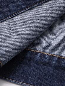 Dazy Plus 大码女式深水洗蓝色宽松翻领长袖休闲外套，春秋夹克