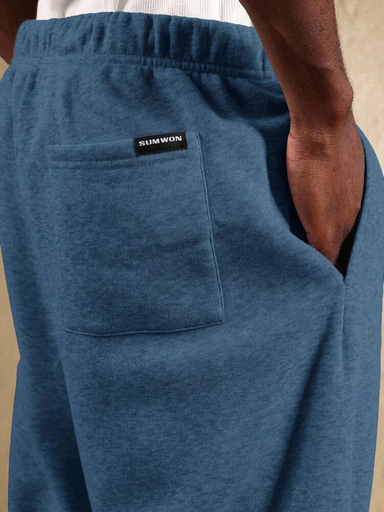 ドロップクロッチ ワイドレッグ スウェットパンツ 伸縮性ウエストバンド付き