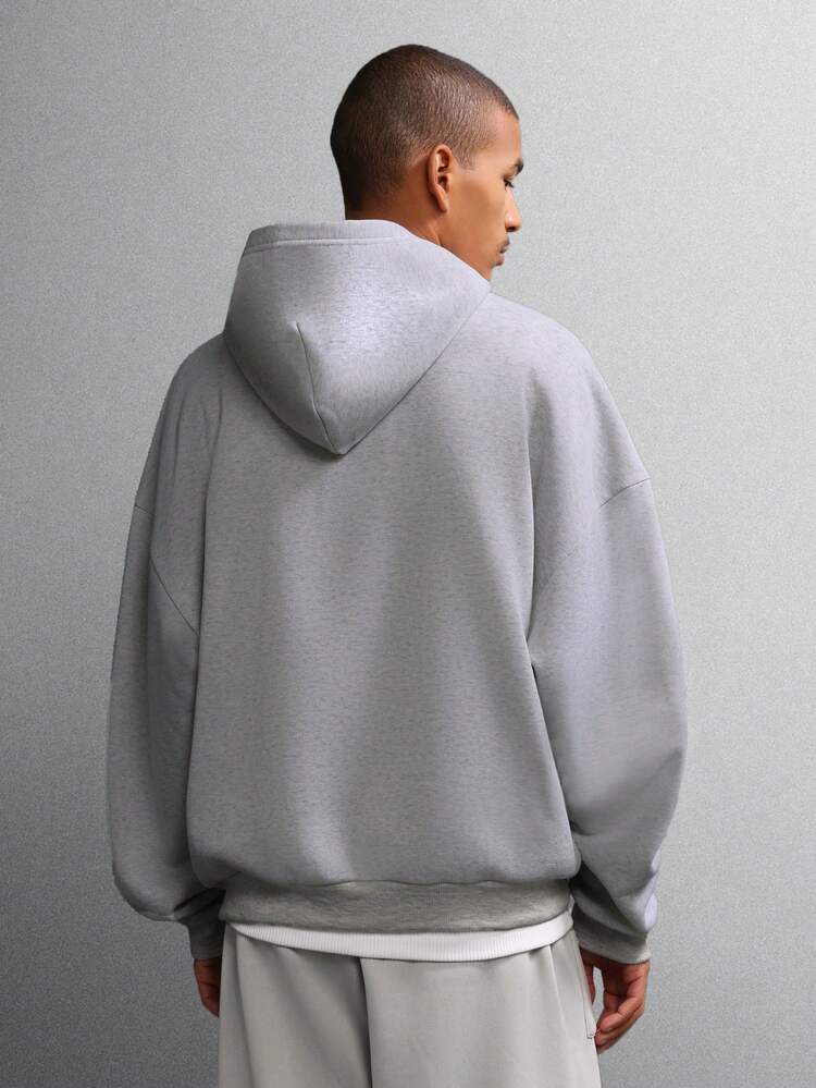 Boxy Fit Pullover Hoodie With Centre Pocket