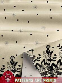 EMERY ROSE Plus Size Women's Casual All-Over Print Loose Round Neck 3/4 Sleeve Blouse, Suitable For  Chic Blouses For Women,Flower/Spring/Summer/Vacation - Apricot - View 3