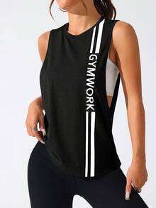Easithlete Criss Cross Backless Sports Tank Topworkout Tank Top - Black - View 1
