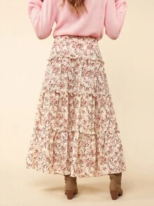 Coeurva Women's Ditsy Floral Skirt For Holiday - Multicolor - View 2