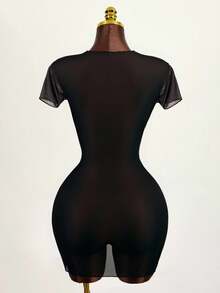 Zestiva Women's Printed Cover Up (Copyright Purchased) Summer - Black - View 2