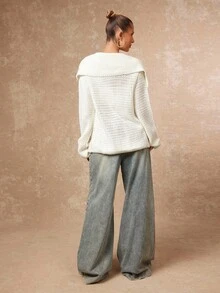 Lumalex Jesień Zima Spotkanie Impreza Bankiet Skromny Stary Pieniądze Kokietka Błyszczący Świąteczna impreza Rave Festiwal Wycieczka Wakacje Gorący Na zewnątrz Bogato warstwowy Sezon ślubny Bankiet Ceremonia Dojrzewania Duży kołnierz Gruby dzianinowy luźny krój Metalowy guzik Dwurzędowy damski sweter Biały kardigan zapinany na guziki Damski biały kardigan Biały kardigan z dzianiny Damski kardigan z dzianiny Biały kardigan z dzianiny - Morela - Zobacz 3