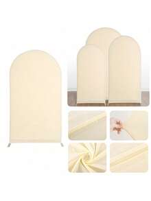 SHEIN 1 pièce Couvre-porte en arc beige unicolore - Couvre-arc décoratif de style moderne en polyester élastique en forme de U, lavable, convenant pour les festivals, les mariages et l'usage domestique