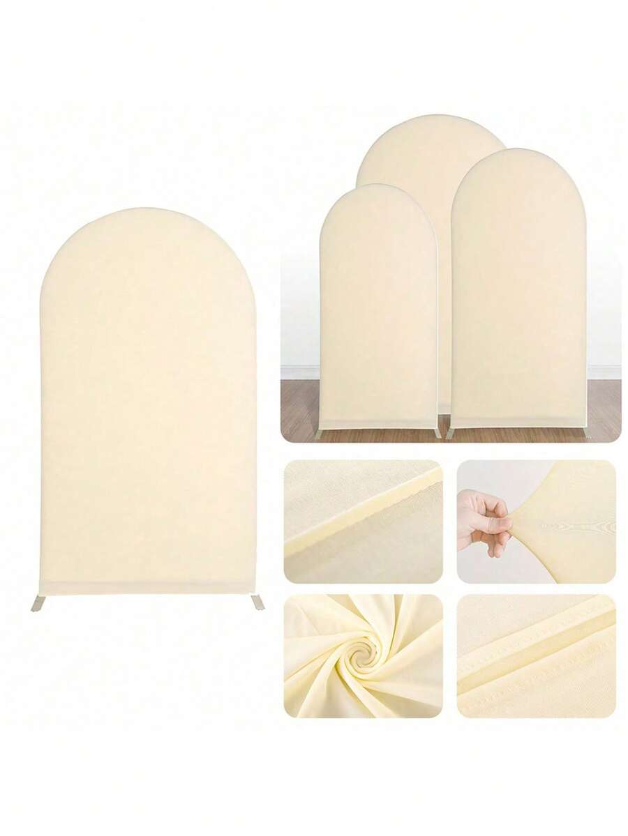 SHEIN 1 pièce Couvre-porte en arc beige unicolore - Couvre-arc décoratif de style moderne en polyester élastique en forme de U, lavable, convenant pour les festivals, les mariages et l'usage domestique
