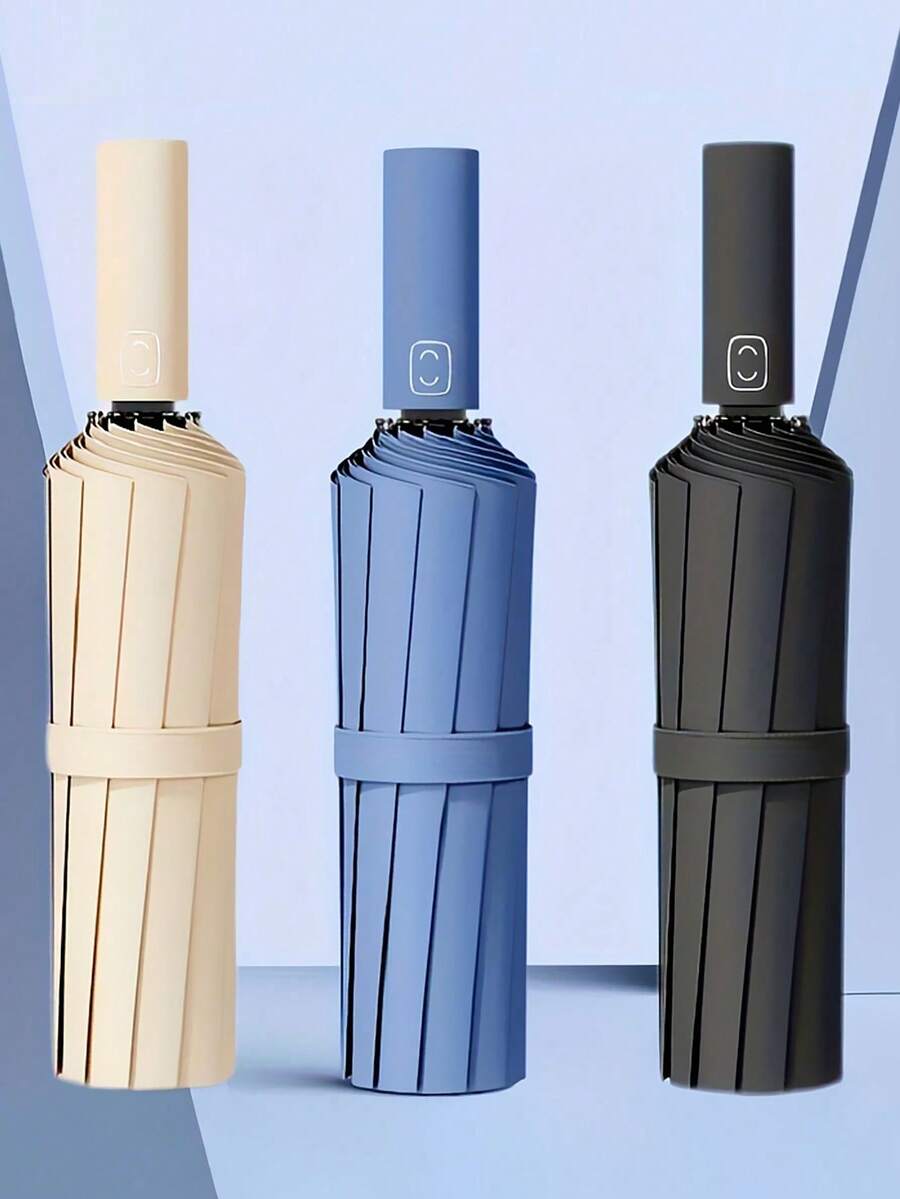 Automatischer extra großer winddichter wasserdichter Regenschirm mit Allwetterschutz, verstärkter faltbarer Sonnenschirm mit UV-Schutz, langanhaltend und kompakt mit Eisenstreben - perfekt für Geschäftsreisen, Regen- und Sonnentage für Männer, Frauen und Studenten, geeignet für Reisen - Verschiedenfarbig - Übersicht 1