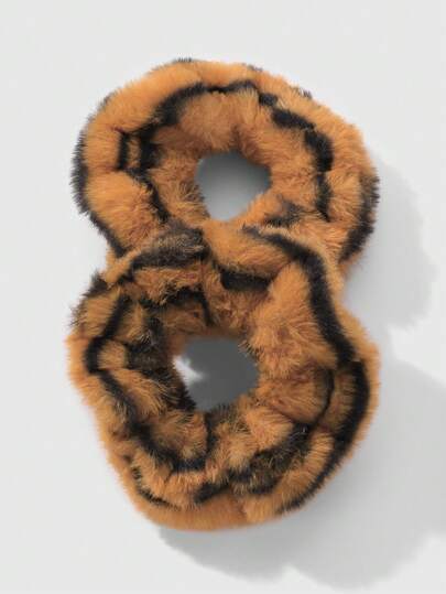 Kawaii 2 pièces/set Chouchous vintage chics à imprimé léopard moelleux, style coréen et sophistiqué, convient pour le port quotidien des femmes, cadeau de vacances Élastiques à cheveux, supports de queue de cheval, élastiques à cheveux, cordes à cheveux