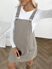 Cheriluna Maternity 女式格子口袋休闲孕妇装