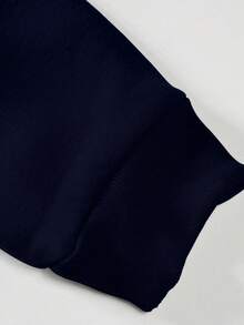 SHEIN Cottnline Cotton Men 1pc Christmas Print Drop Shoulder Sweatshirt - Navy Blue - View 4