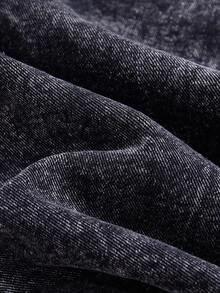 SHEIN Explorewe Jeans de pierna ancha y recta sueltos y casuales para niñas preadolescentes - Negro - Ver 5