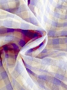 SHEIN Vintaside Kids 2 件套婴儿/女婴舒适休闲格子阔腿裤套装，适合春、夏、秋季日常穿着 - 彩色 - 查看 4