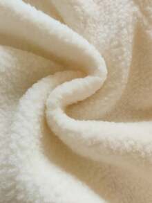 Vintaside Kids 1pc Baby Girls' Winter New White Faux Fur Trim Brown Front Pocket Lapel Minimalist Contrast Color Elegant Versatile Warm Jacket Fall - White - View 7