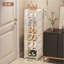 1pc Detachable 3/4/5/6/7 Tier Shoe Rack,Black & White, Easy Assembly Shoe Organizer, Dust-Proof & Water-Resistant, High Capacity Shoe Cabinet For Home - Multicolor - View 10