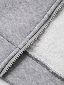 FRIFUL Women's Hooded Sweatshirt With Fur Collar, Loose Fit Casual Thickened Fleece Sweatshirt Jacket,Winter - Grey - View 7