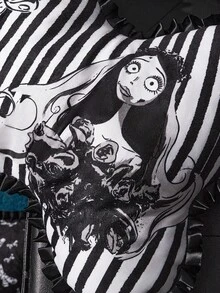 Corpse Bride X SHEIN 1 件蝴蝶形卡通图案装饰抱枕，印花毛绒面料，优质滚边，适合万圣节、礼物、沙发、汽车、卧室等装饰。 - 灰色 - 查看 5