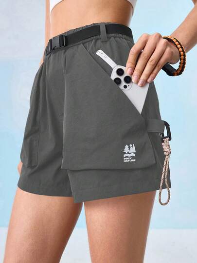 In My Nature Women's Casual Shorts With Belt, Summer