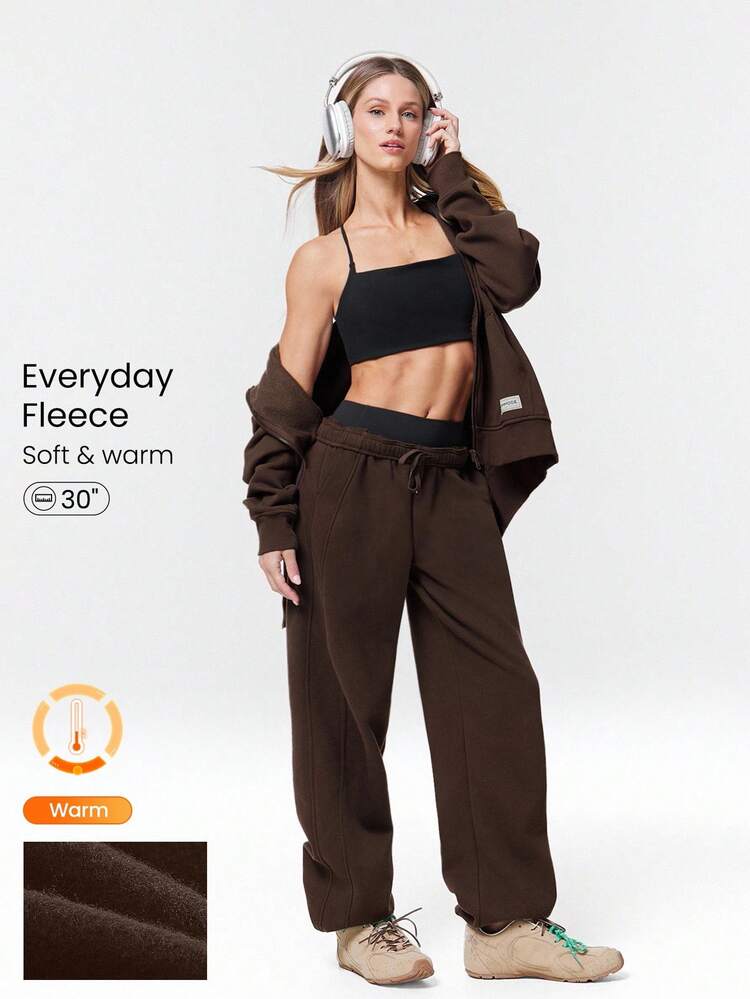30" Everyday Fleece Be Comfy Oversized Fit Adjustable Drawstring Waist Basic Joggers With Side Pockets Daily Casual