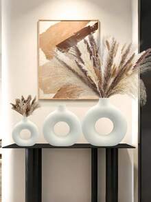 1 件/2 件白色圆形哑光花瓶，现代家居装饰，简约北欧波西米亚风格，适合婚礼、餐桌、派对、客厅、卧室礼物生日毕业 - 彩色 - 查看 2